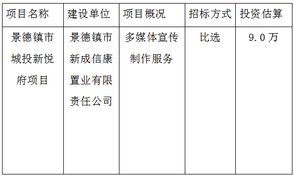 宣傳廣告、攝制招投標(biāo)