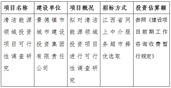 清潔能源領(lǐng)域投資項(xiàng)目可行性調(diào)查研究計(jì)劃公告