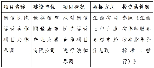 康復(fù)醫(yī)院運(yùn)營(yíng)合作項(xiàng)目法律盡調(diào)計(jì)劃公告